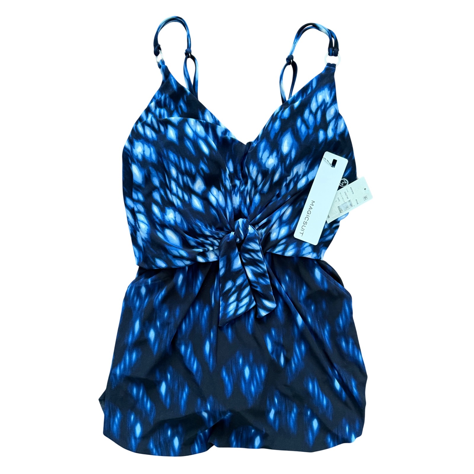 Magicsuit Kami Swimdress Blue Multi Abstract Tummy Control One Piece Swimsuit 8